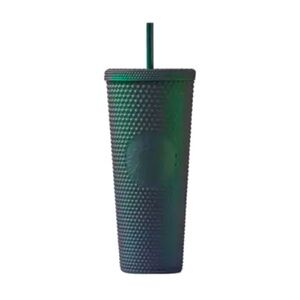 2022 Starbucks Studded Matte Dark Green 24 oz Tumbler Cold Cup Venti
